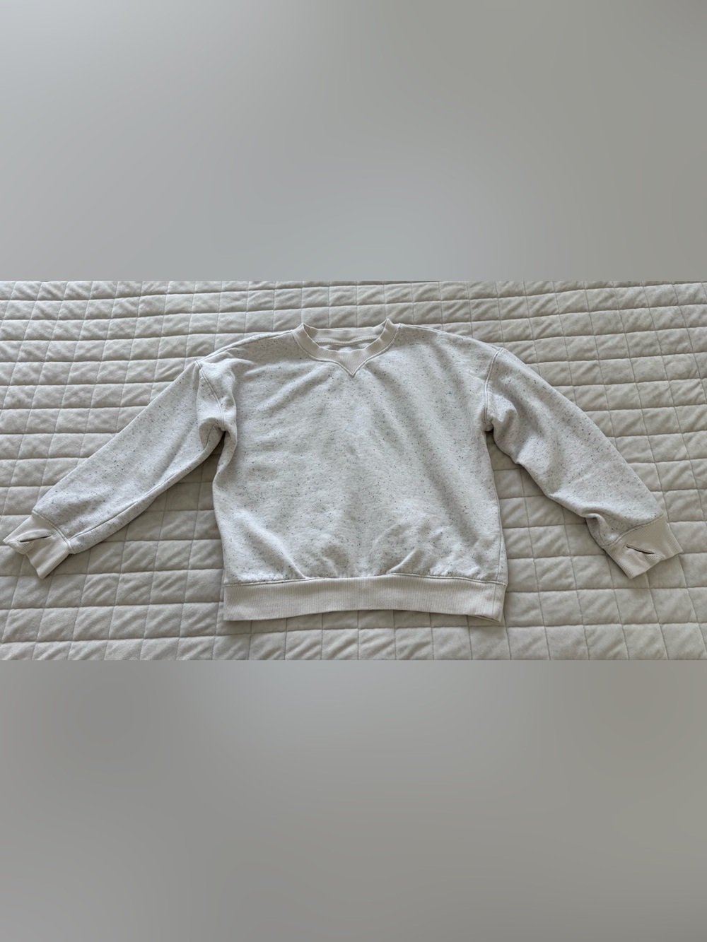 Kid’s Crewneck Sprinkle Speckled Sweatshirt in Cream